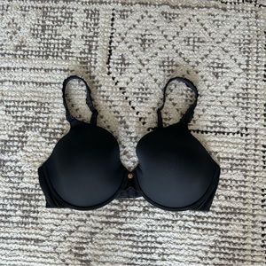 Natori Rose Dream Custom Coverage Underwire T-Shirt Bra Black Lace 34D
